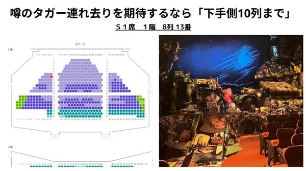 劇団四季キャッツタガー連れ去り席は下手側