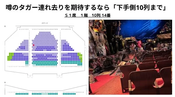 劇団四季キャッツタガー連れ去り席は下手側